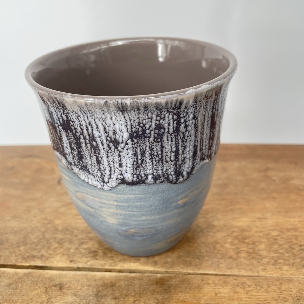 Ocean City Maryland Ceramic Coffee Mug Blue Brown Drip Glaze‎ Coastal Souvenir - Picture 4 of 8